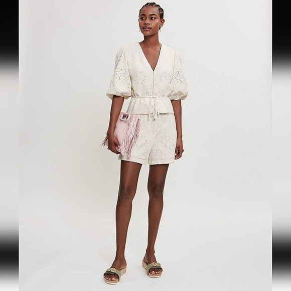 Maje-Lichet Sequined Tie-Waist Top-Size Small - Picture 1 of 17